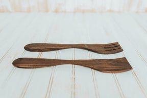 Walnut Salad Servers - Holland Bowl Mill - Bluecashew Kitchen Homestead
