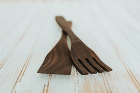 Walnut Salad Servers - Holland Bowl Mill - Bluecashew Kitchen Homestead