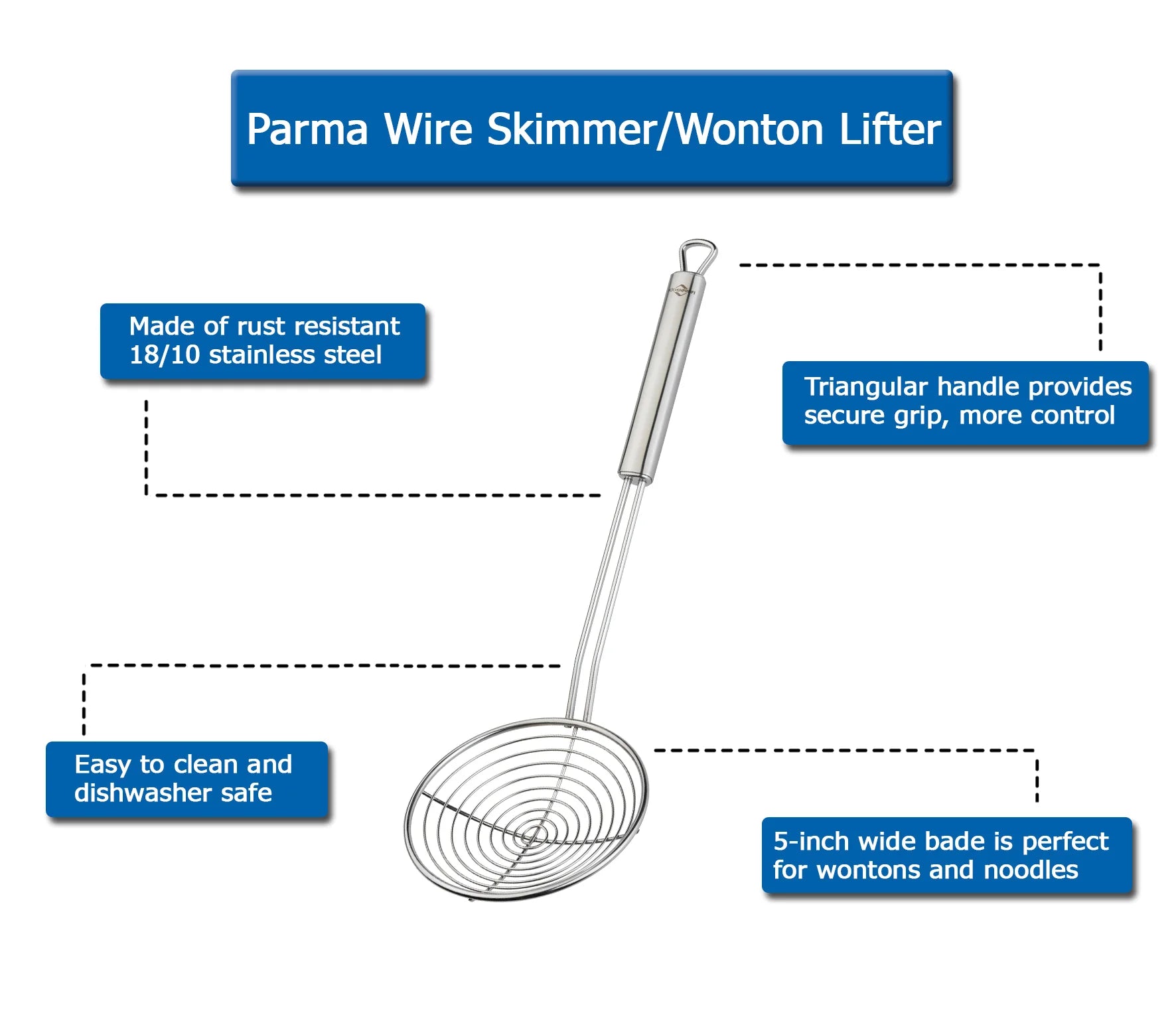 Parma Wire Skimmer / Wonton Lifter - Frieling - Bluecashew Kitchen Homestead