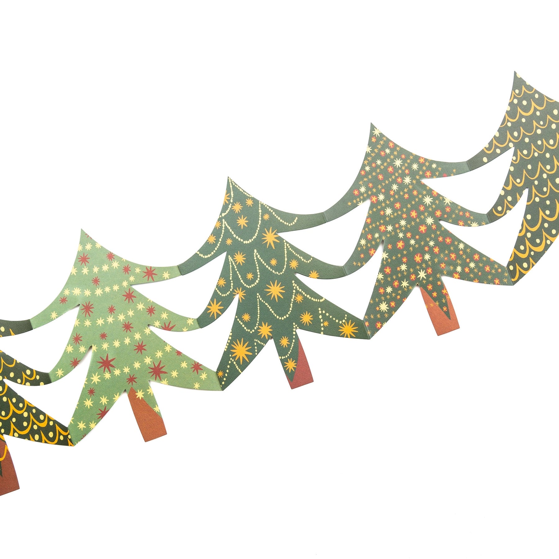 Christmas Tree Concertina Garland - east end press - Bluecashew Kitchen Homestead